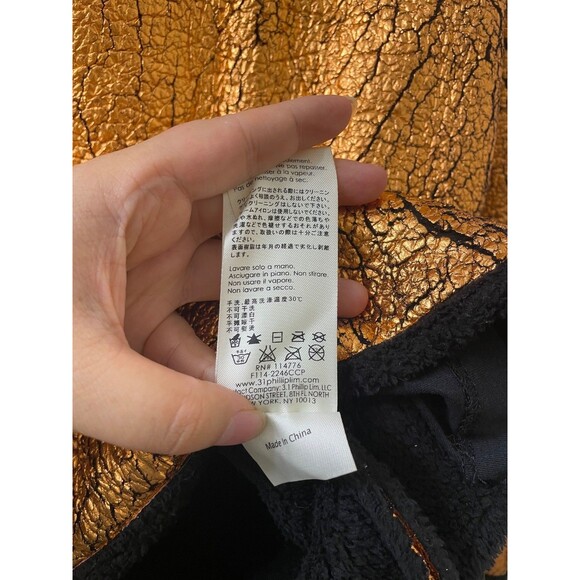 3.1 PHILLIP LIM Foil Copper Black CUT AWAY Self Underlayer SWEATSHIRT S - Picture 11 of 11
